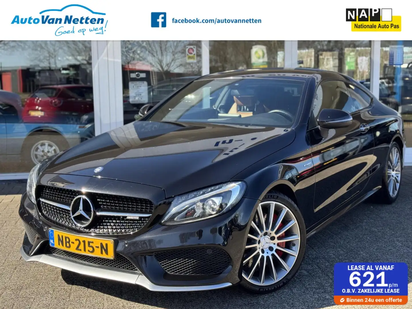 Mercedes-Benz C 43 AMG Coupé 3.0 V6 Biturbo 368pk Automaat, 4MATIC,Leder, Zwart - 1