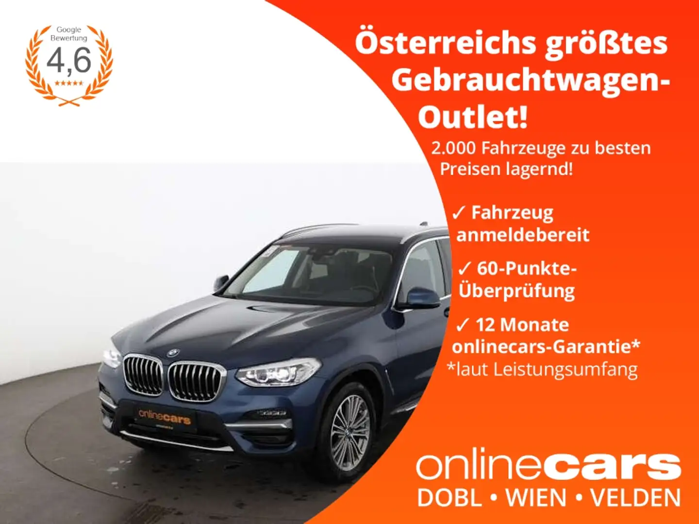BMW X3 xDrive20d Luxury Line Aut LED RADAR LEDER NAVI Blau - 1