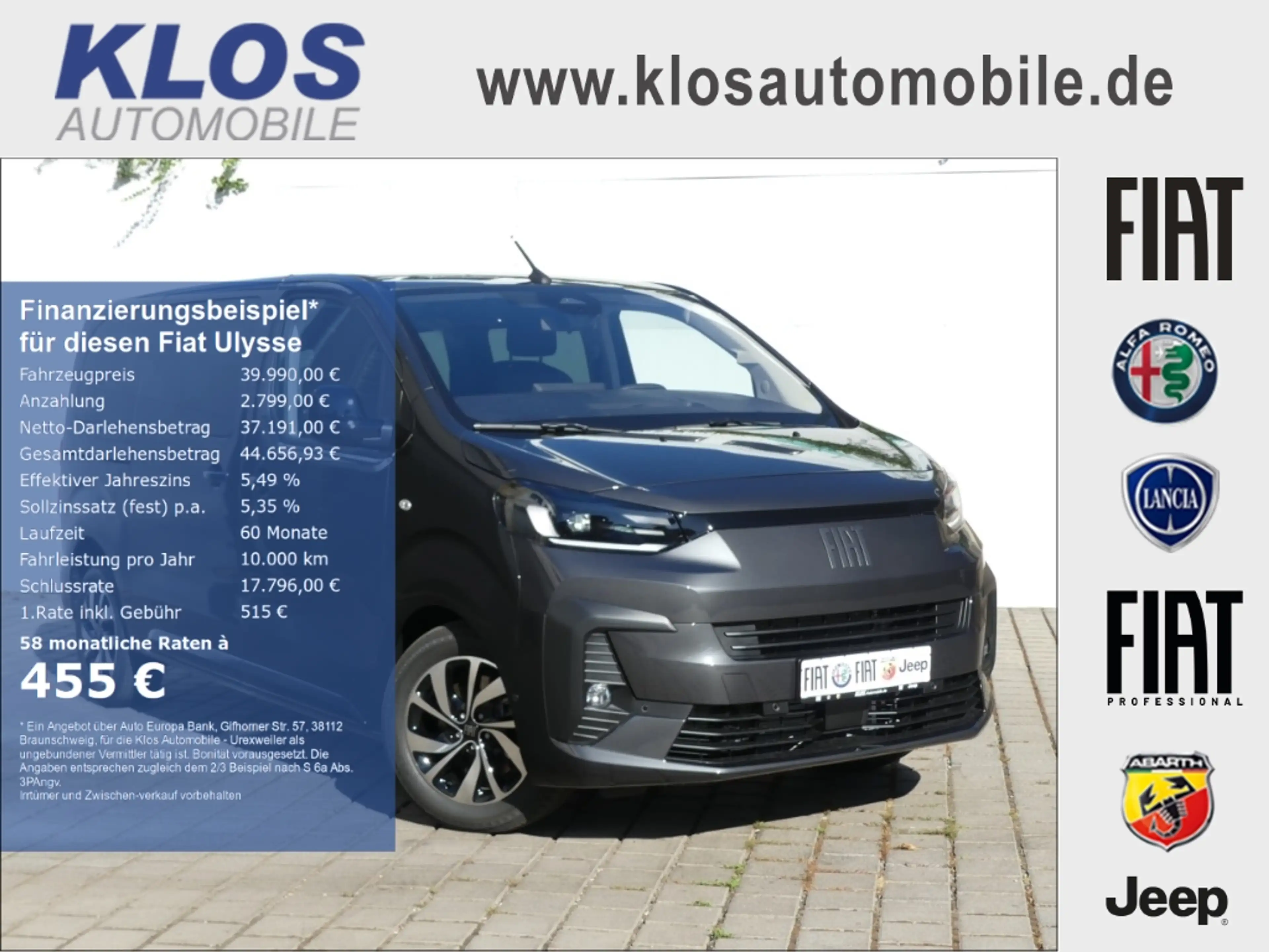 Fiat Ulysse ICON L2 2.2L 180 PS AT8 AHK LED KAMERA 8-SITZER