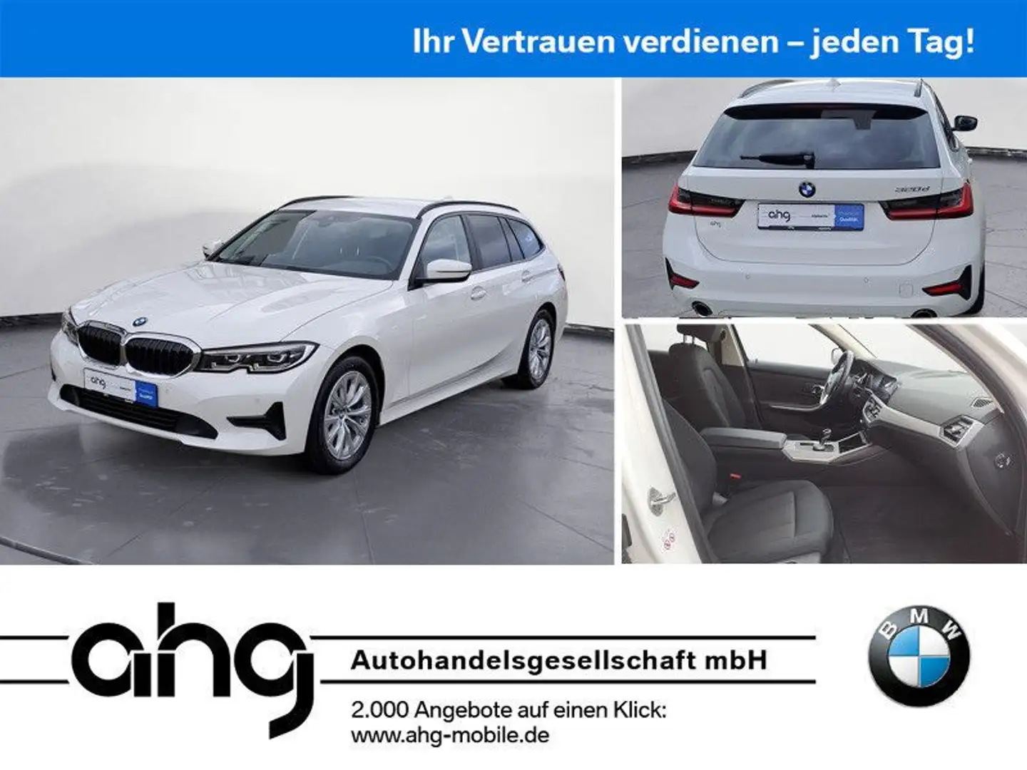 BMW 320 d Touring Advantage Aut. Klimaaut. Weiß - 1