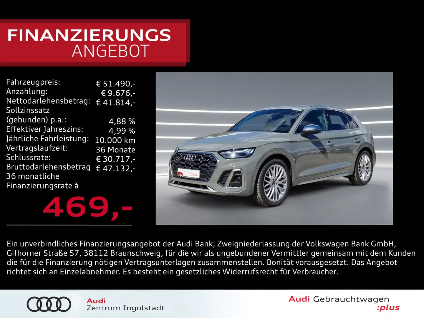 Audi SQ5 TDI MATRIX Pano Luft Rauten AHK ACC HuD Kam. Gris - 1