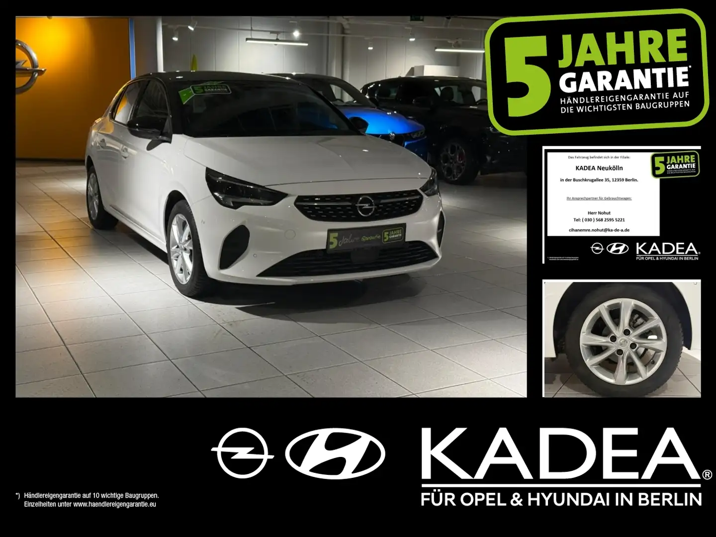 Opel Corsa F 1.2 Turbo Elegance LED+SHZ+Fernlichtass. Blanc - 1