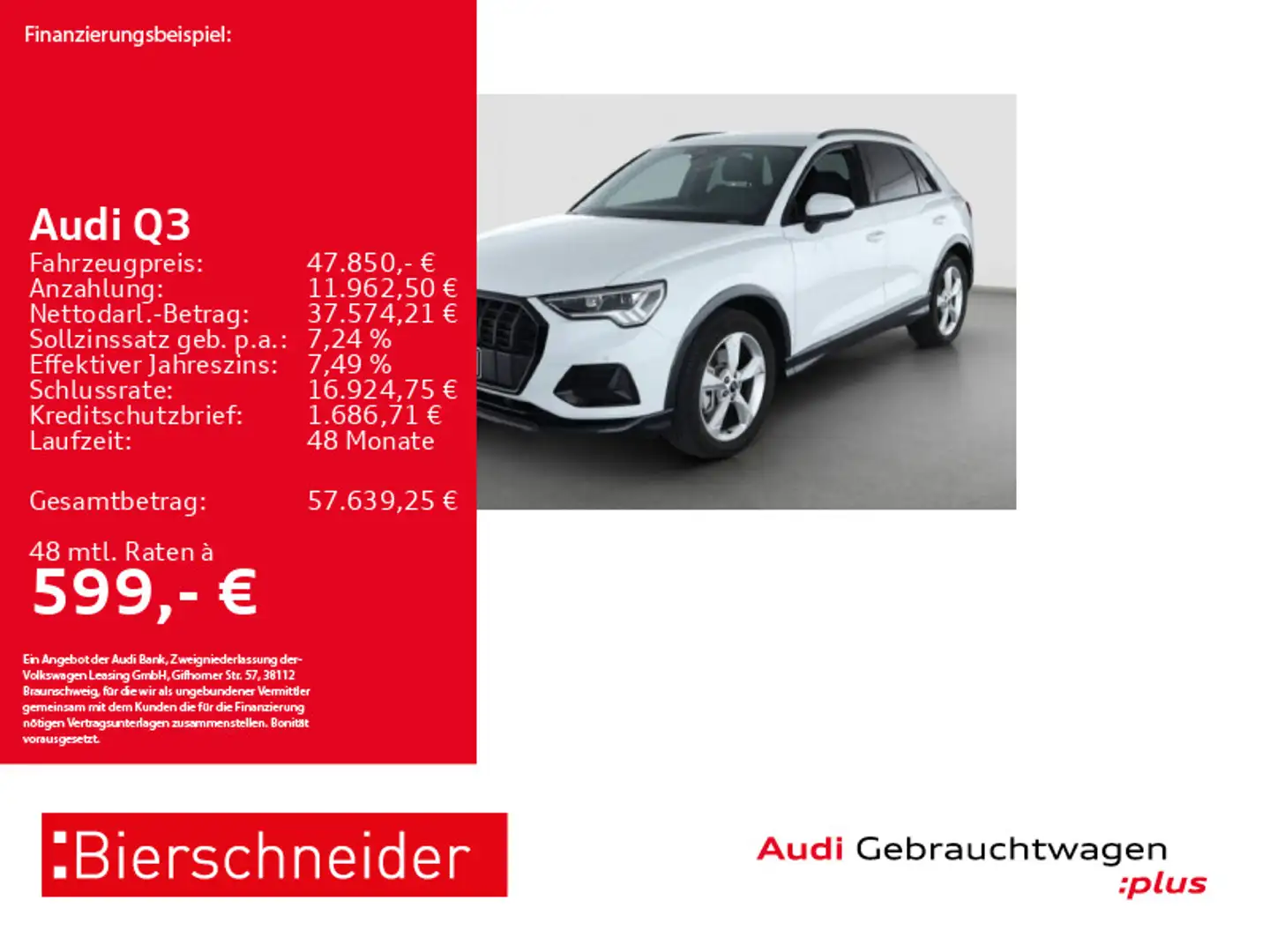 Audi Q3 40 TFSI qu S-Line Black AHK LED ACC NAVI Weiß - 1