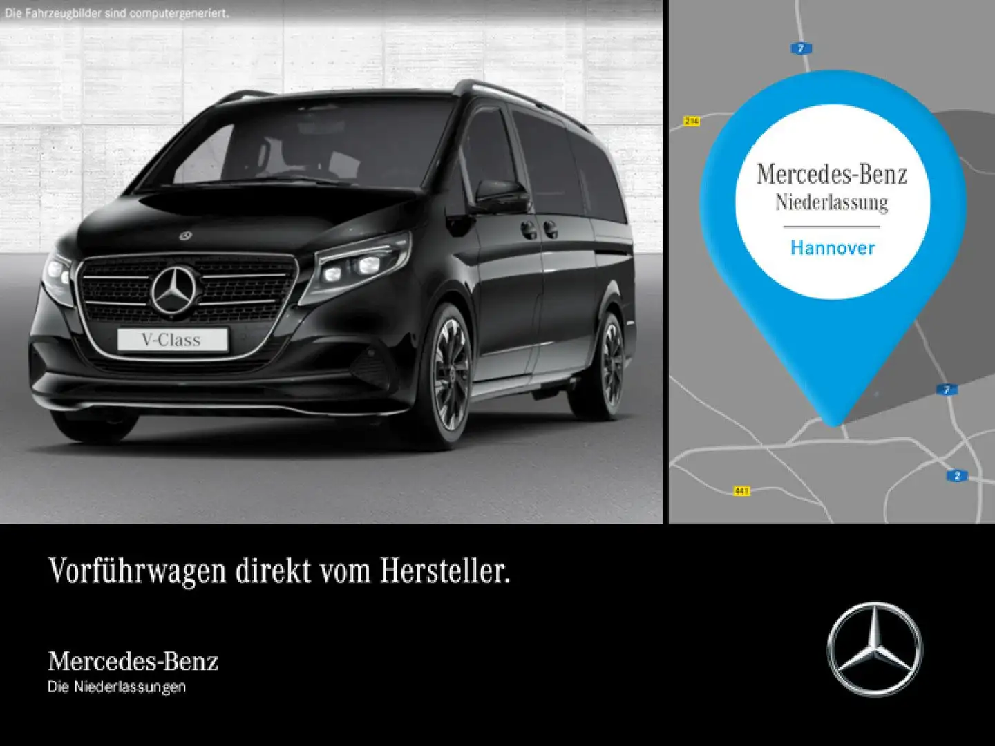Mercedes-Benz V 300 d STYLE+9G+Klimaautom.+Navi+DIS+Sound+SitzHZ Schwarz - 1