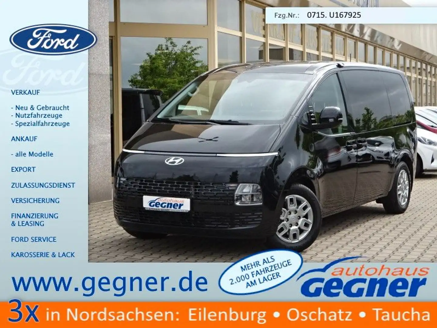 Hyundai STARIA 177PS Autm. Trend 4WD Taxi Navi Kamera Noir - 1