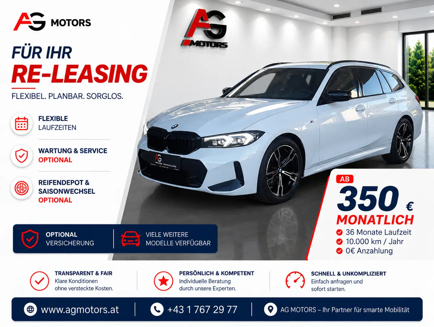 BMW 318 d 48 V Touring Aut. Weiß - 1