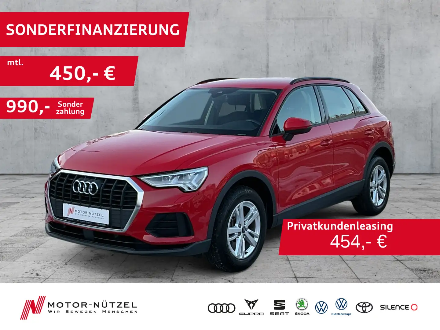 Audi Q3 45 TFSI e S-TR MATRIX+NAVI+AHK+GRA+DAB+SONOS Rot - 1