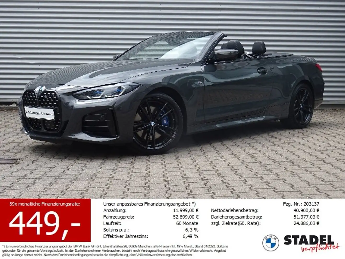 BMW 440 Md xDrive Cabrio Laser HuD HiFi-h/k 360° Inno Gris - 1