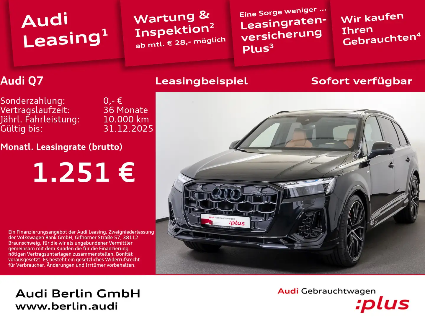 Audi Q7 S line 55 TFSI e quattro tiptronic Schwarz - 1