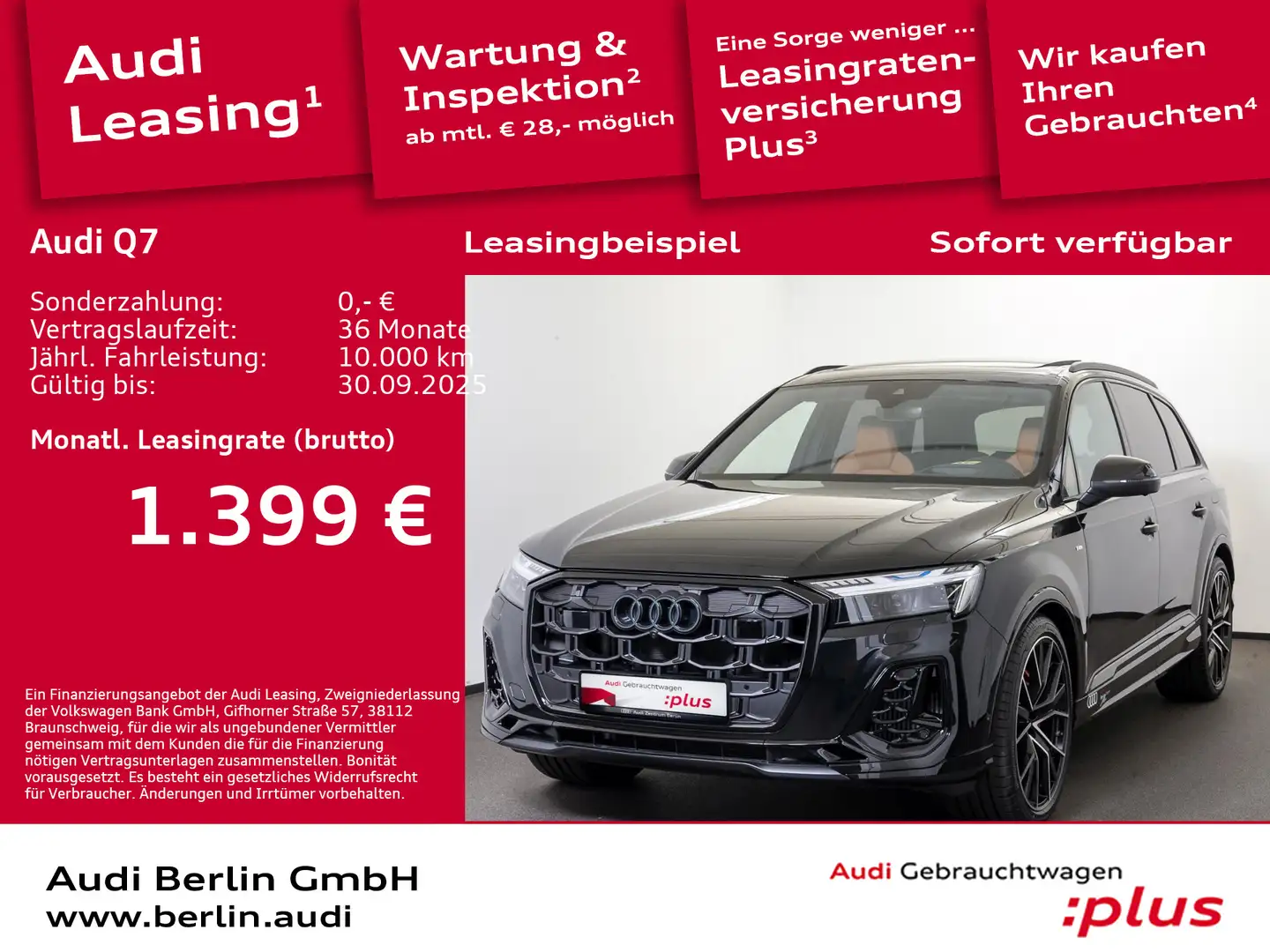 Audi Q7 S line 55 TFSI e quattro tiptronic Schwarz - 1