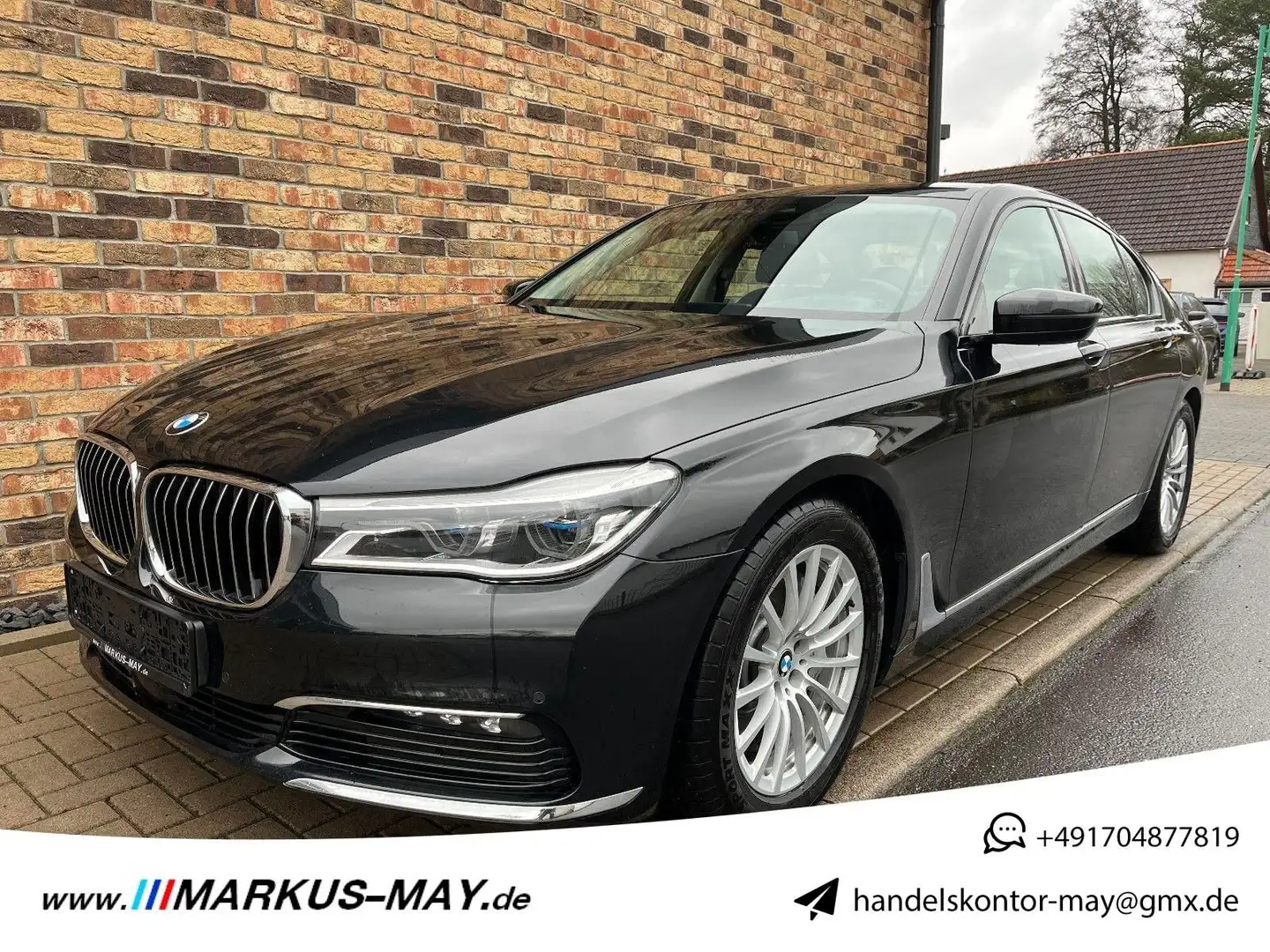 BMW 730 dA AHK Laser Leder HeadUp Komfortsitze ACC Czarny - 1
