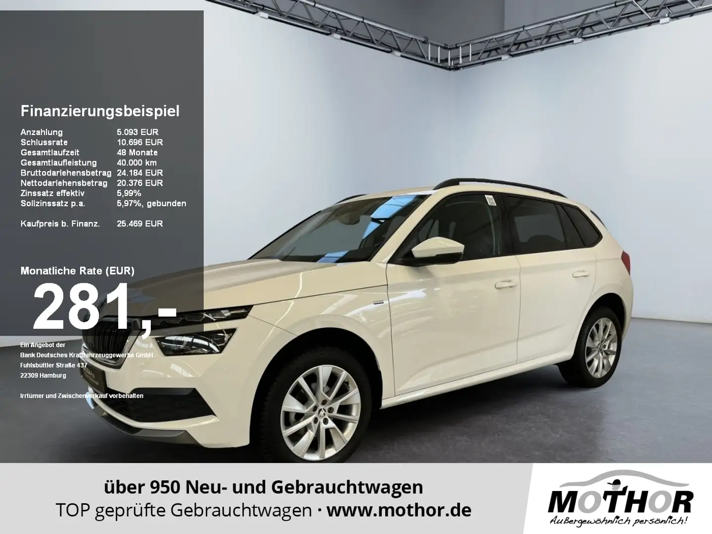 Skoda Kamiq Clever 1.5 TSI DSG el. Heckklappe Tempomat Weiß - 1