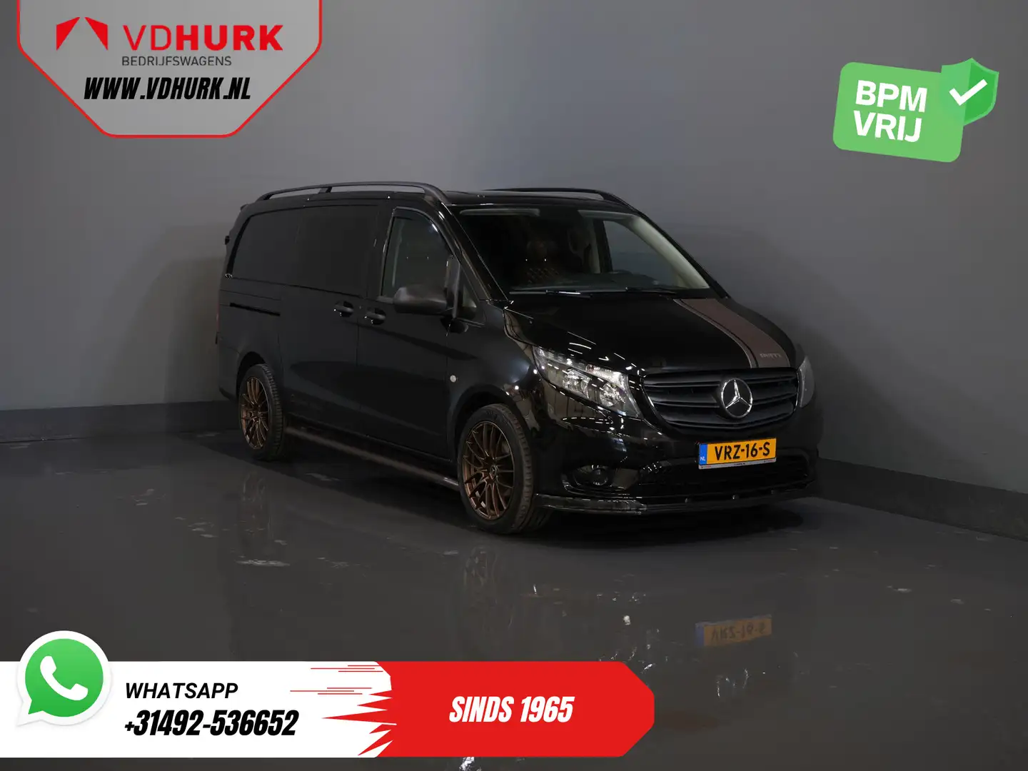 Mercedes-Benz Vito 114 CDI Aut. DC Dubbel Cabine Buffl Leder/ 2x Schu Schwarz - 1
