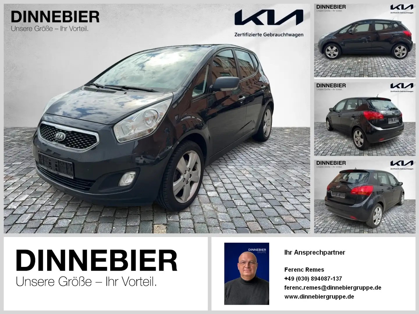 Kia Venga 1.6 SPIRIT GD 5-D+Pano+PDC+ KlimaAut+LM Schwarz - 1