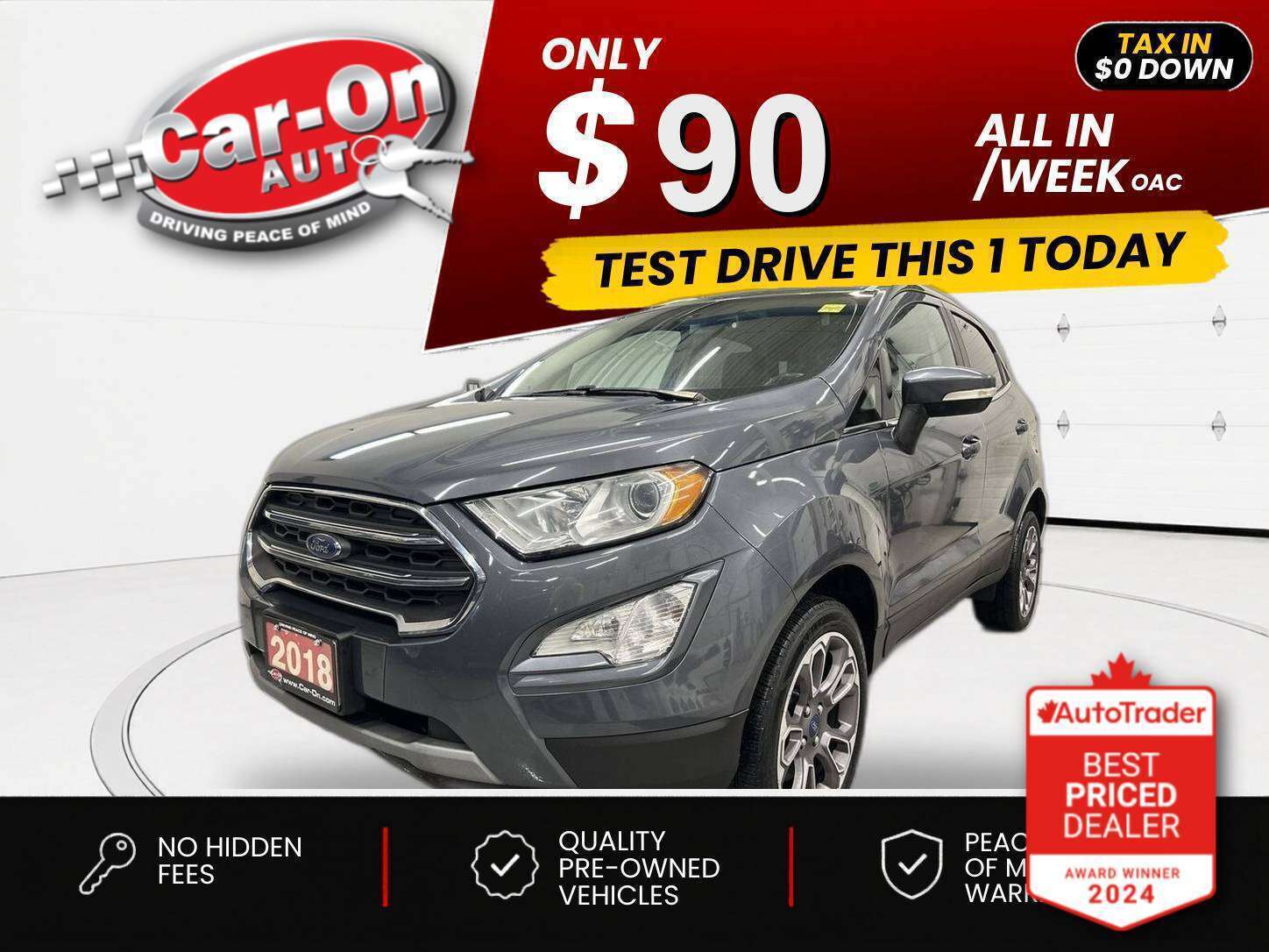 Gray 2018 Ford EcoSport Titanium AWD SUV / Crossover All-Wheel Drive Automatic