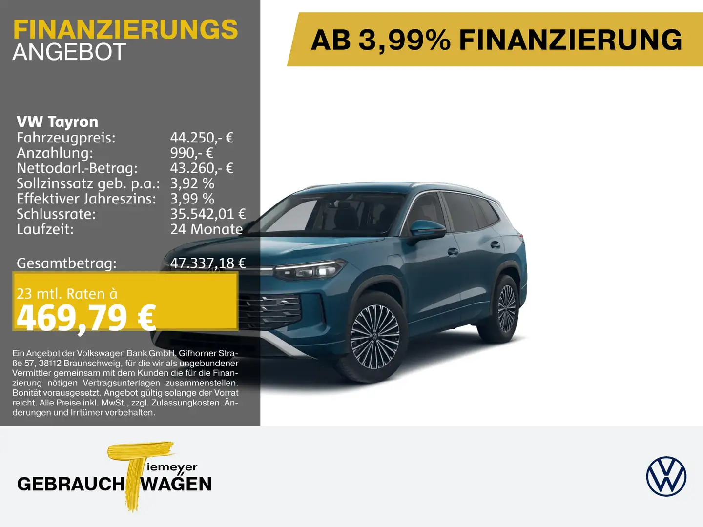 Volkswagen Tayron 1.5 eHybrid ELEGANCE AHK NAVI KAMERA ACC Blau - 1