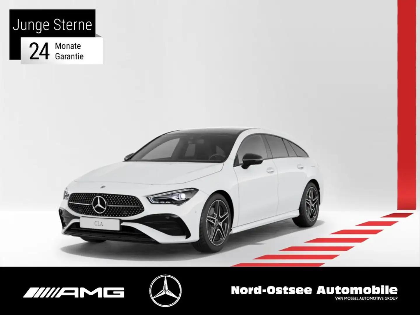 Mercedes-Benz CLA 200 SB AMG PREM. NIGHT PANO AHK KAMERA KEYLE Blanco - 1
