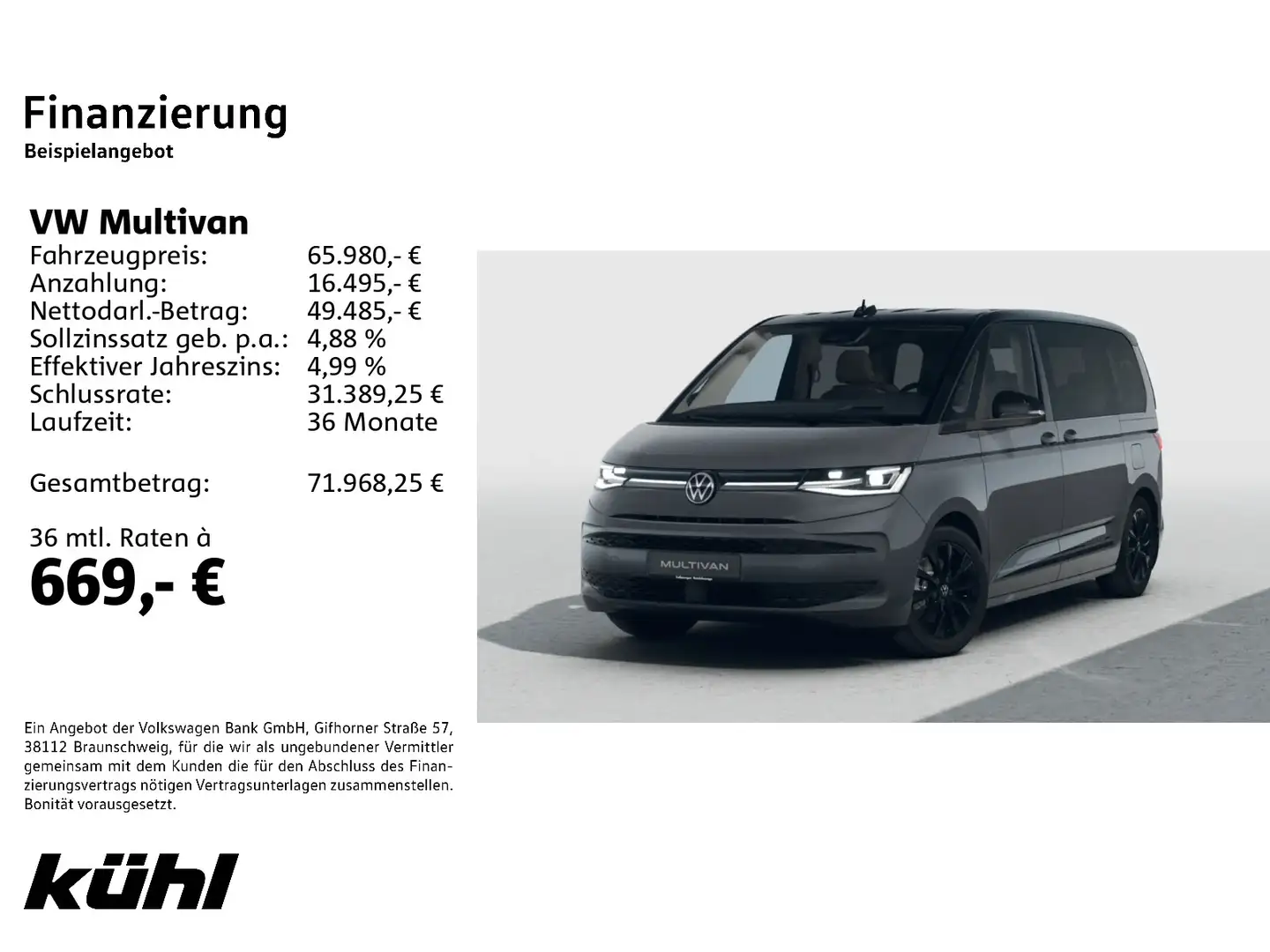 Volkswagen T7 Multivan KÜ 2.0 TDI DSG Edition IQ.Light/ACC/HuD Grau - 2
