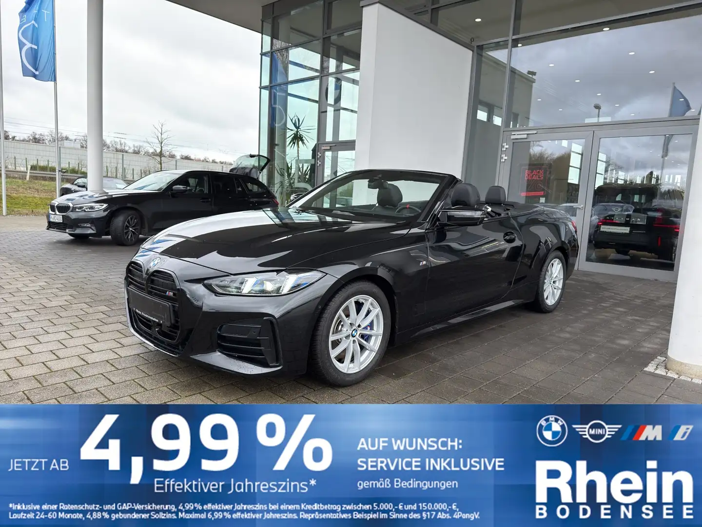 BMW 440 Mi xDrive Cabrio H&K 360° Komfortzuga. LH ACC Schwarz - 1