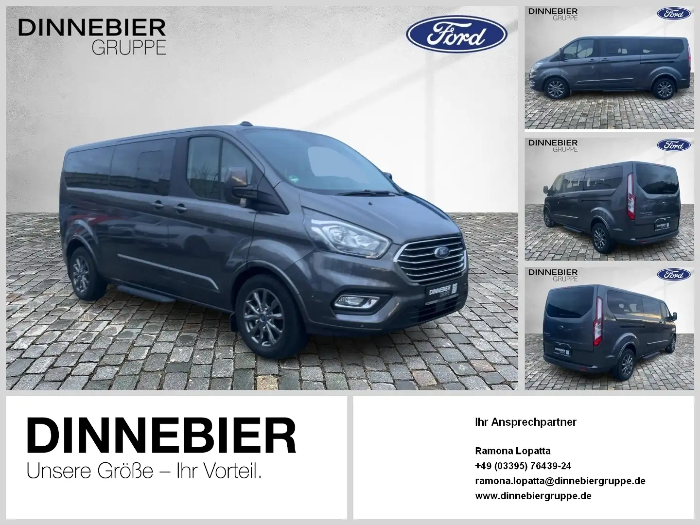 Ford Tourneo Custom 320 L2 Titanium 96 kW 9-Sitzer Grau - 1