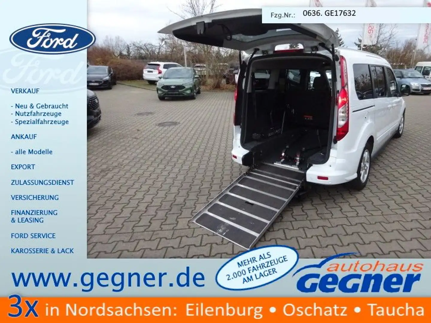 Ford Grand Tourneo Connect Titanium BTW KMP Rampe Blanc - 1