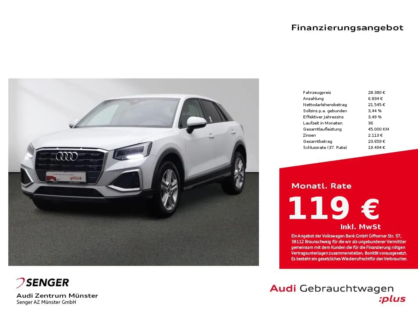Audi Q2 35 TFSI S tronic MMI LED Digitales Cockpit Weiß - 1