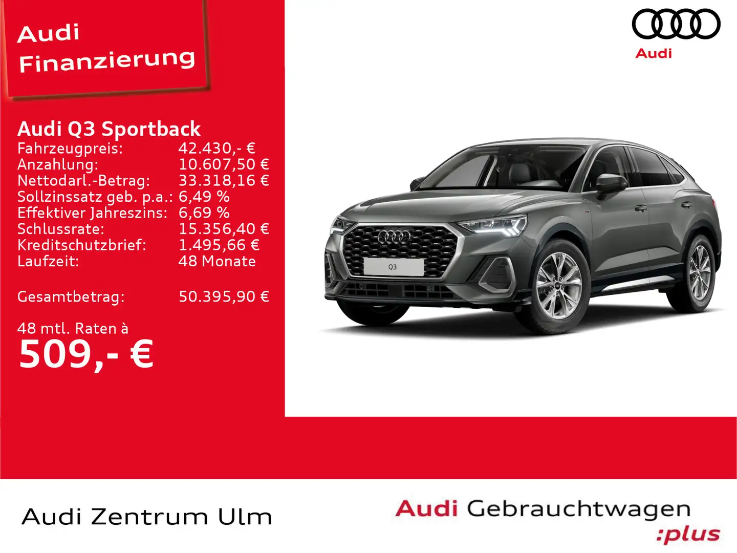 Audi Q3 S-Line 35 TDI AHK LED NAVI+ 5J.GAR. Grau - 1