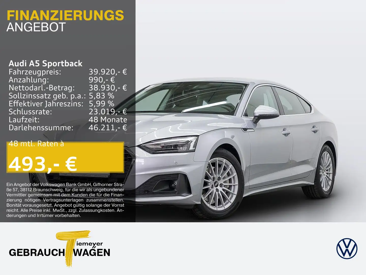 Audi A5 40 TFSI SITZHZ NAVI GRA LM17 Silber - 1