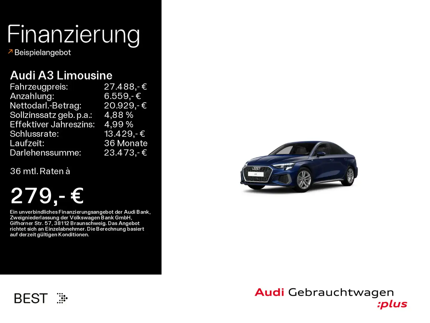 Audi A3 S line 35 TFSI ACC*Kamera*Navi*LED Blau - 1