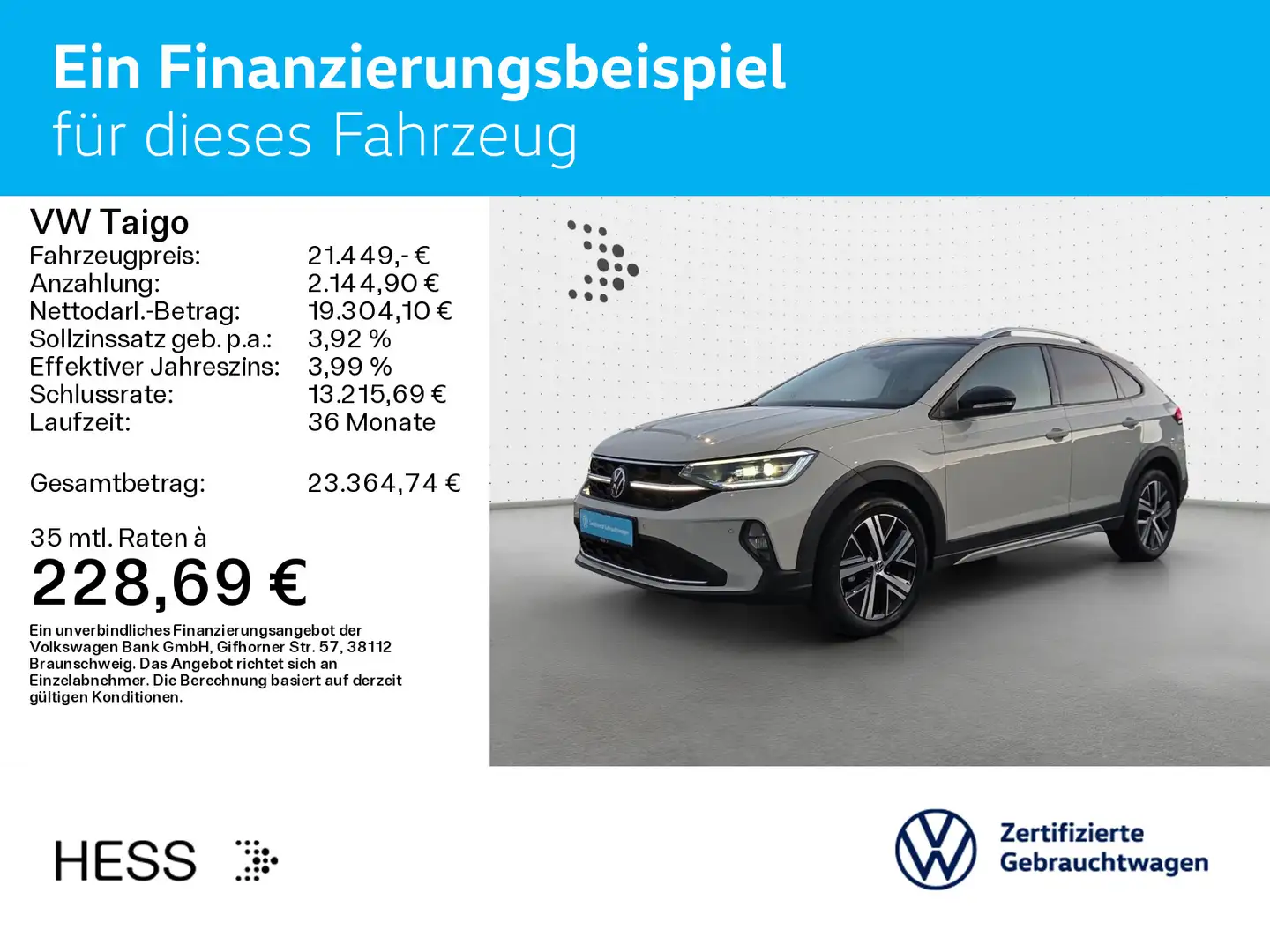 Volkswagen Taigo 1.0 TSI DSG STYLE*IQ.LIGHT*KAMERA*PDC*SHZ* Gris - 2