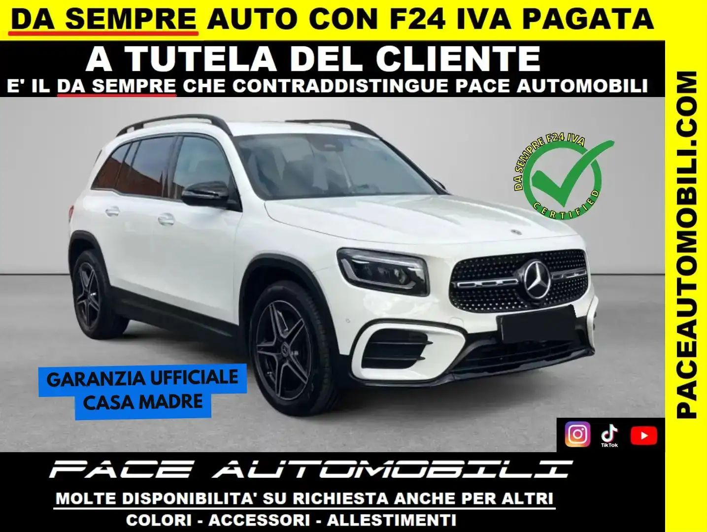 Mercedes-Benz GLB 200 D AMG PREMIUM SPORT NIGHT PACK LED NAVI KAMERA PDC Bianco - 1
