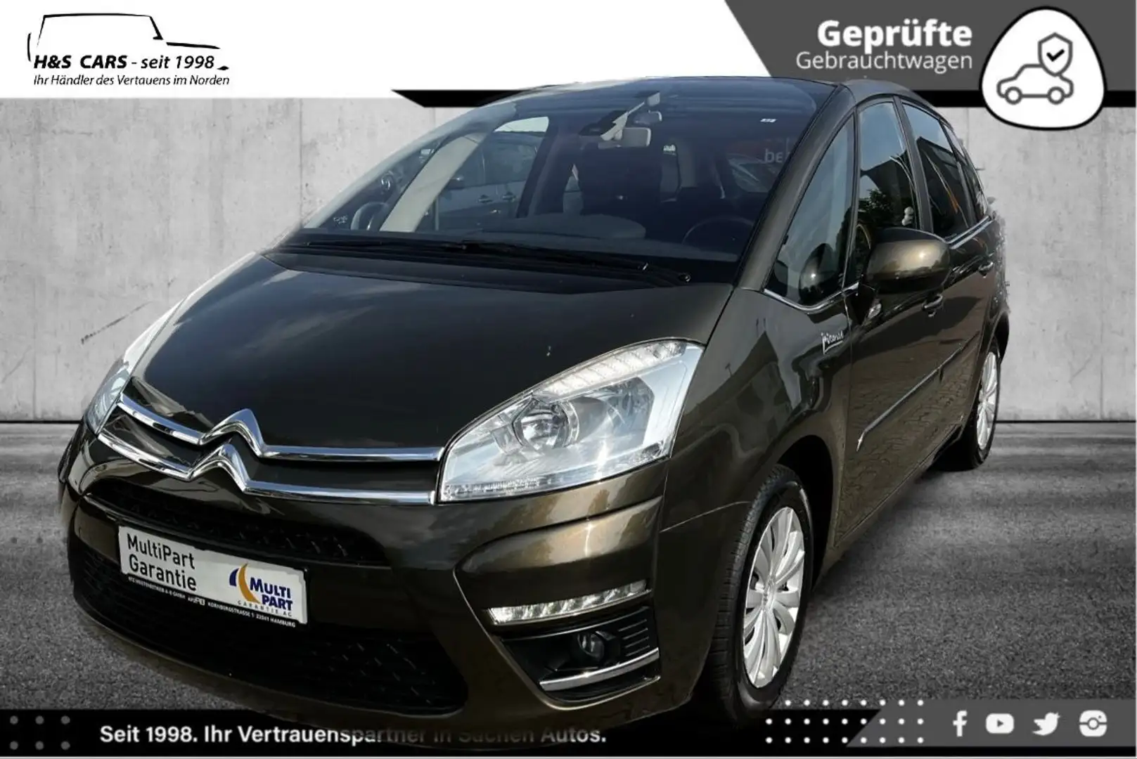 Citroen C4 Picasso Exclusive 1.HAND PDC V+H AHK Braun - 2