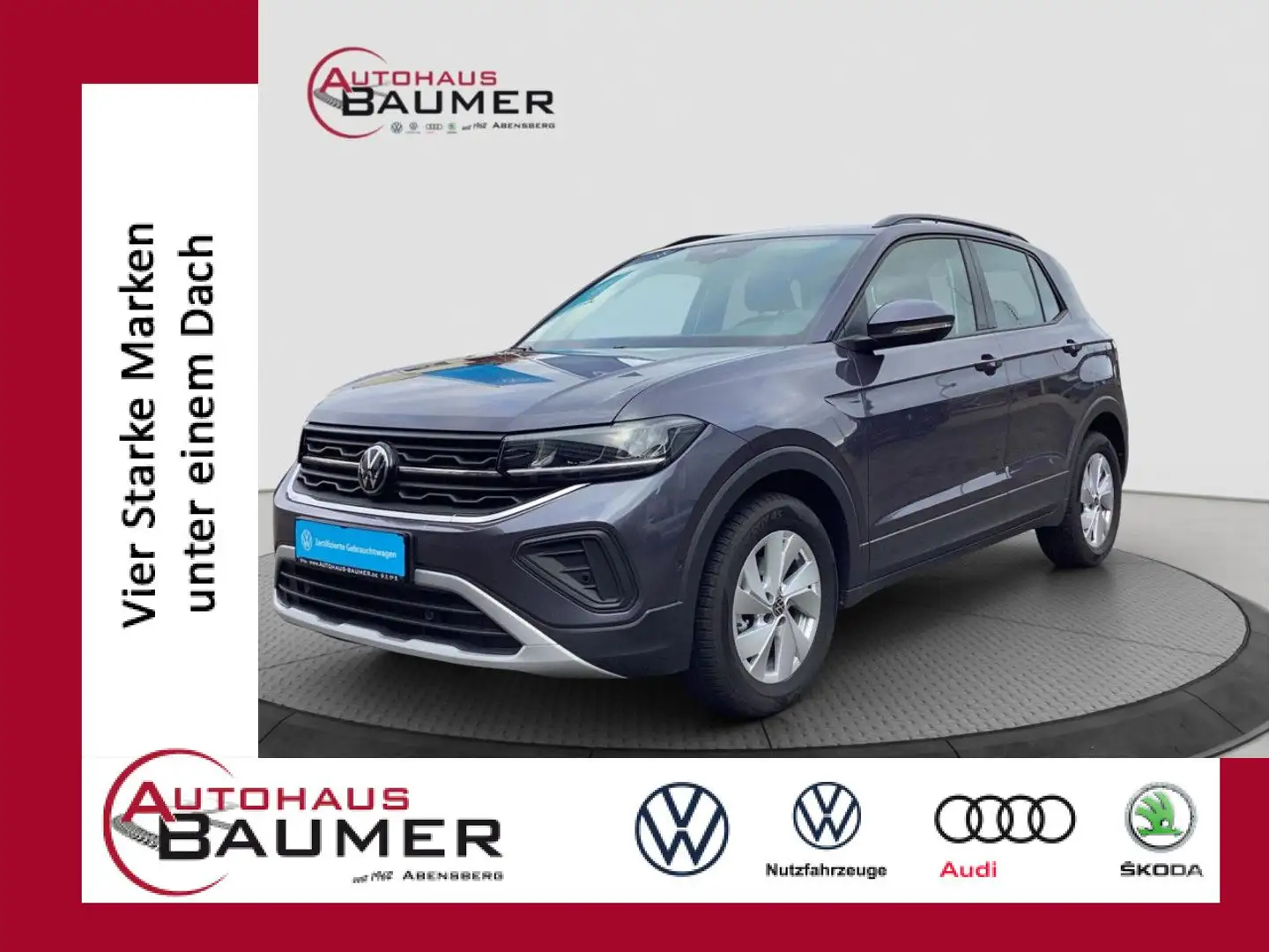Volkswagen T-Cross Life 1.0 TSI DSG Kamera Navi LED ACC Klima Grau - 1