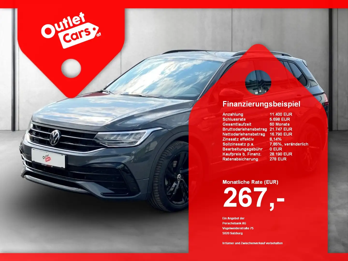 Volkswagen Tiguan 2.0 TDI R-Line RADAR+AHK+STANDHZG+LED+NAVI Grau - 1