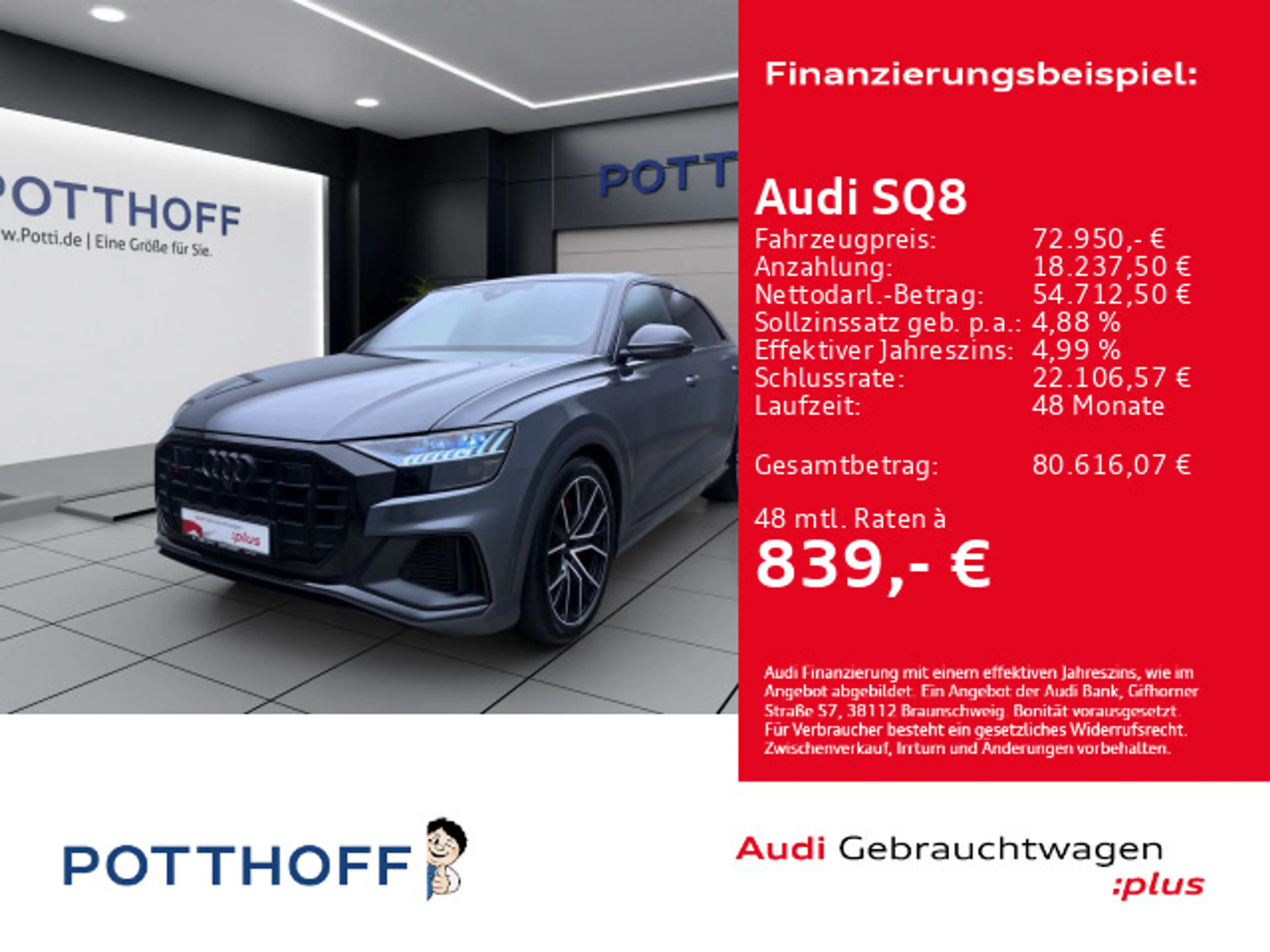 Audi SQ8 Q ADVANCED STDHZG PANO AHK HD-MATRIX B&O HuD