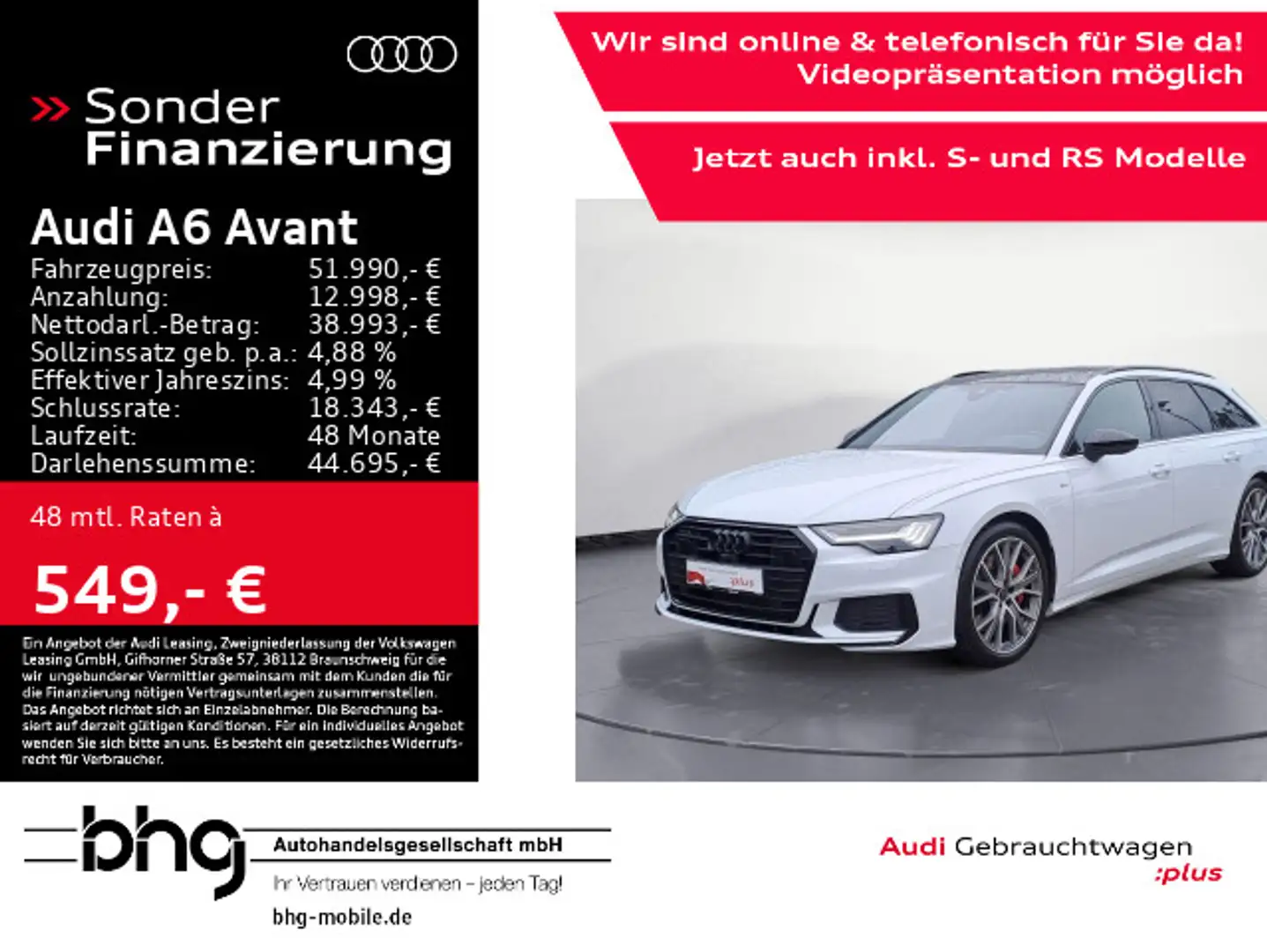 Audi A6 TFSI e Sport Weiß - 1
