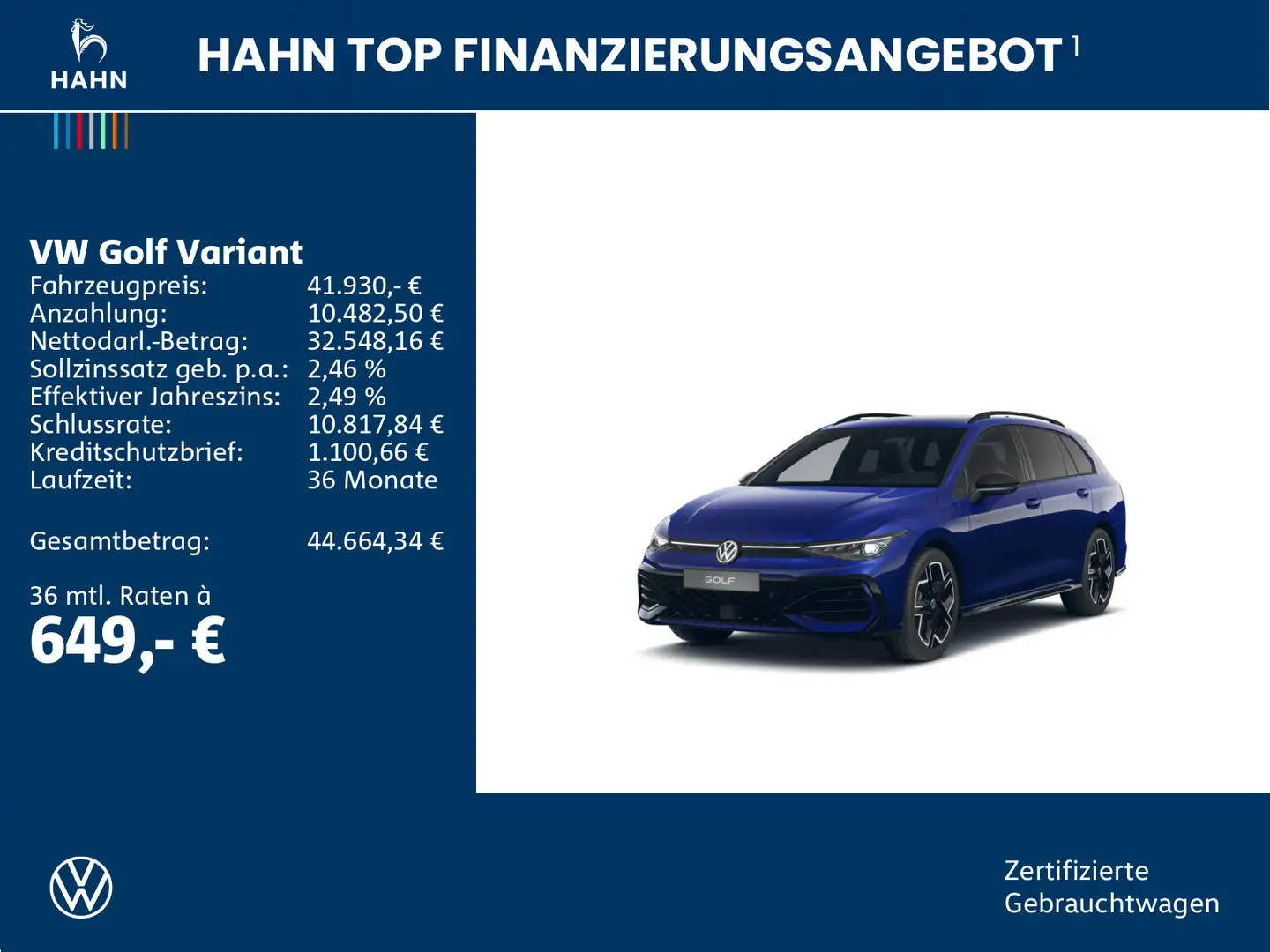 Volkswagen Golf Variant 2.0TDI DSG R-Line Standh Pano DCC Bleu - 2