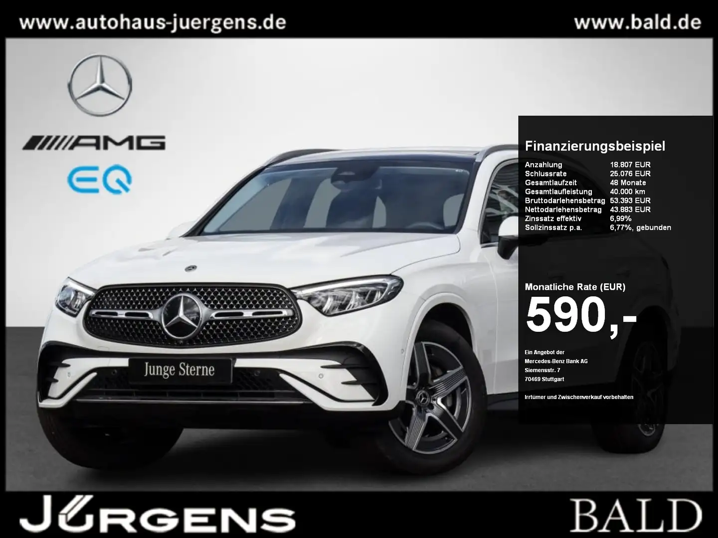 Mercedes-Benz GLC 300 e 4M AMG-Sport/Pano/AHK/Memo/Easy-P/19" Weiß - 1