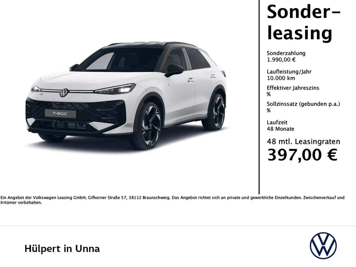 Volkswagen T-Roc 1.5 R-LINE DSG NEUESMODELL BLACKSTYLE LM20 Weiß - 1