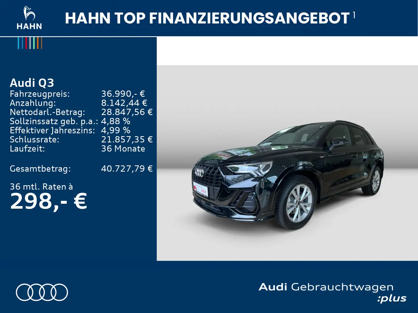 Audi Q3 35TFSI S-trnc S-line Navi AHK LED CAM Virtual Noir - 2