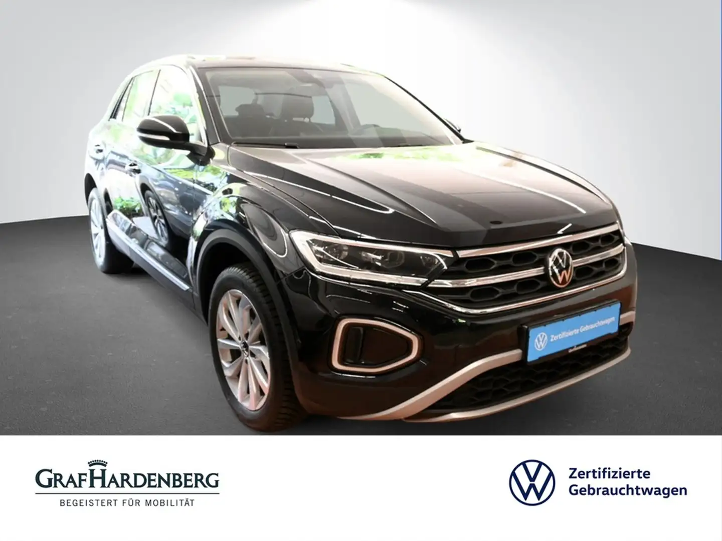 Volkswagen T-Roc 1.5 TSI Automatik Style AHK PDC LED SzHzg ACC Schwarz - 1