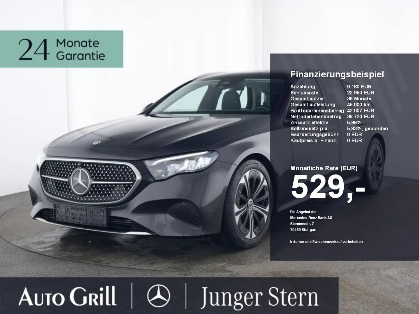 Mercedes-Benz E 220 T d Avantgarde Distronic Pano AHK 19Zoll Grau - 1