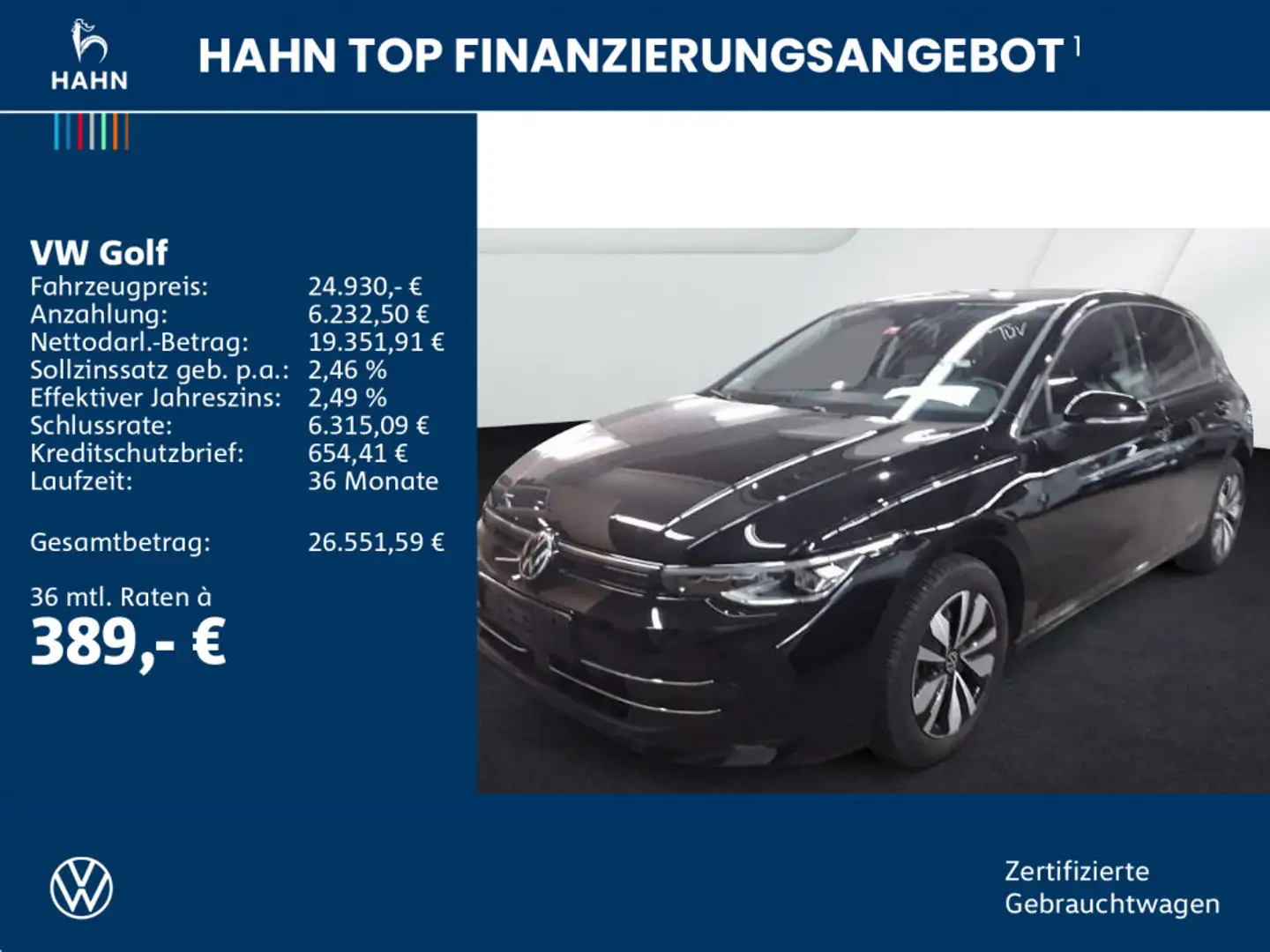 Volkswagen Golf VIII 1.5TSI Goal ACC AHK LED+ Navi PDC SHZ Schwarz - 2