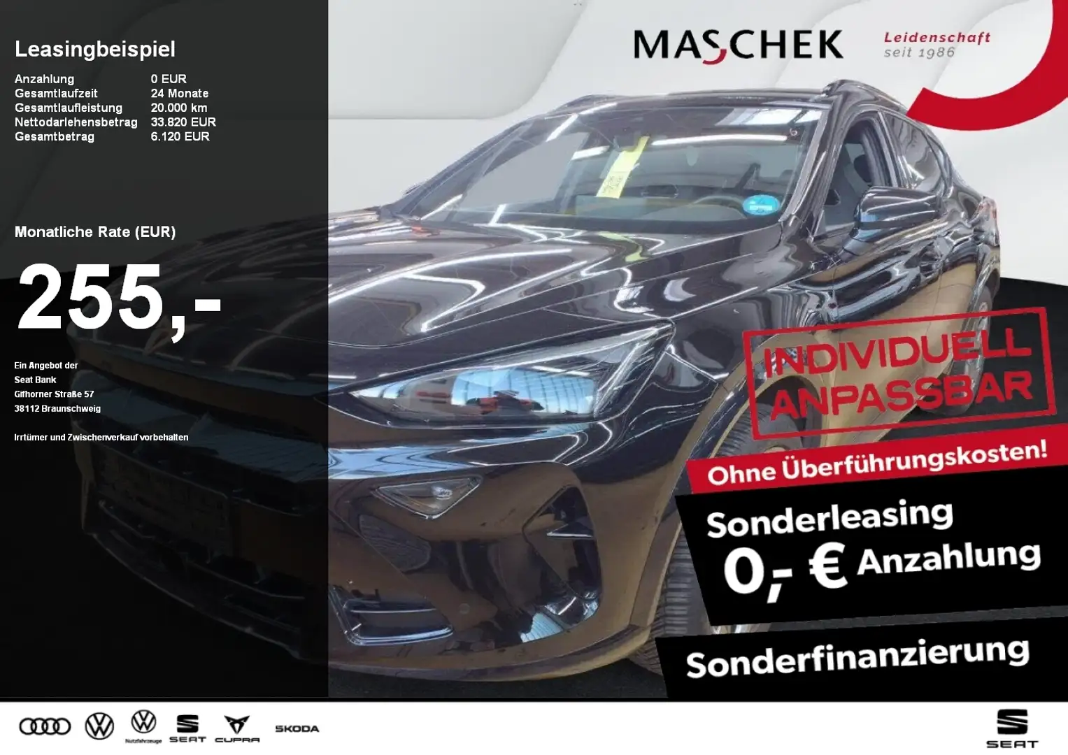 CUPRA Formentor Sonderleasing 1.5 eTSI Navi 360°View Memory Sitzh. Schwarz - 1