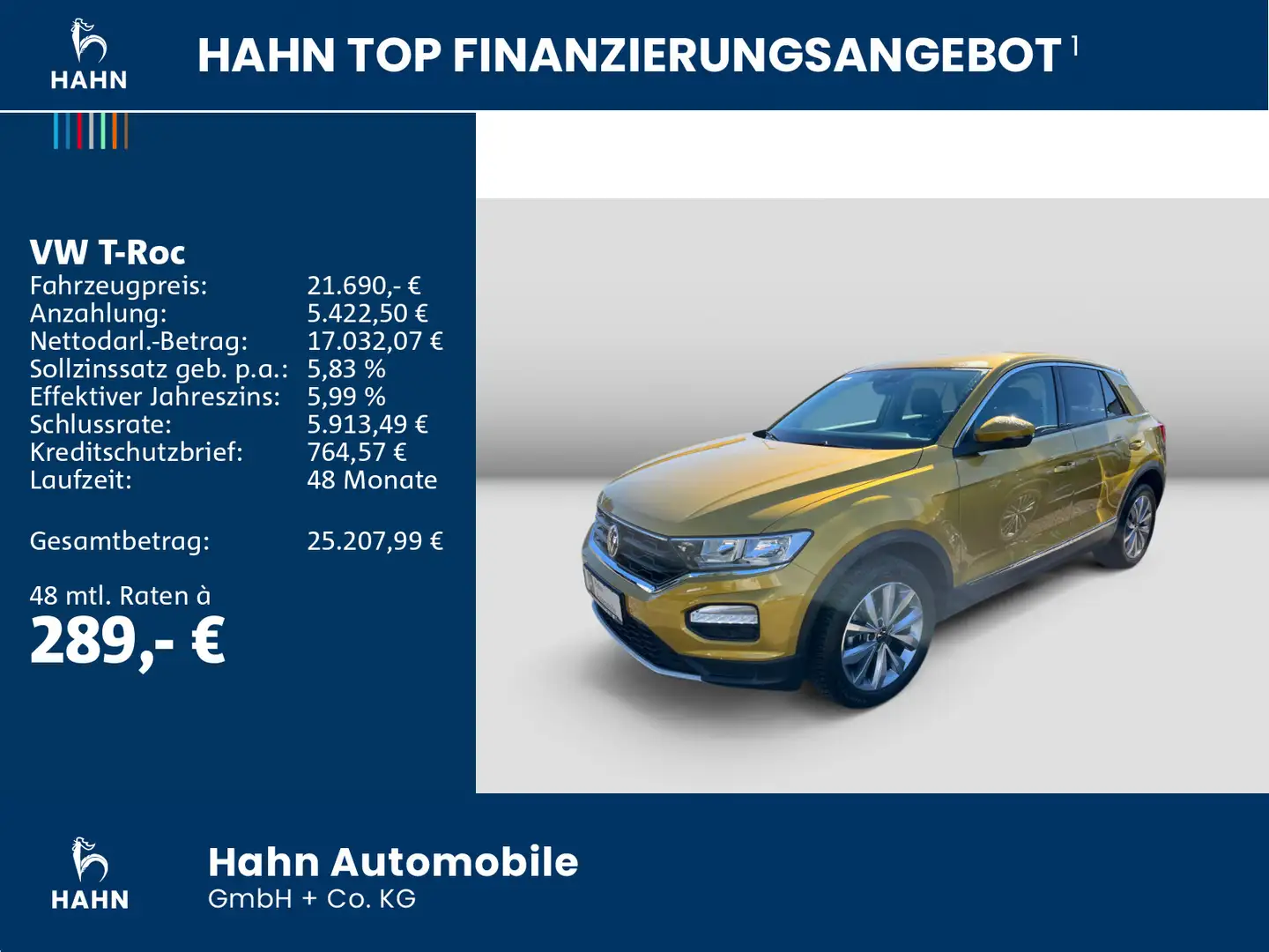 Volkswagen T-Roc 1.0TSI Style ACC PDC Keyless Entry Navi Gelb - 2