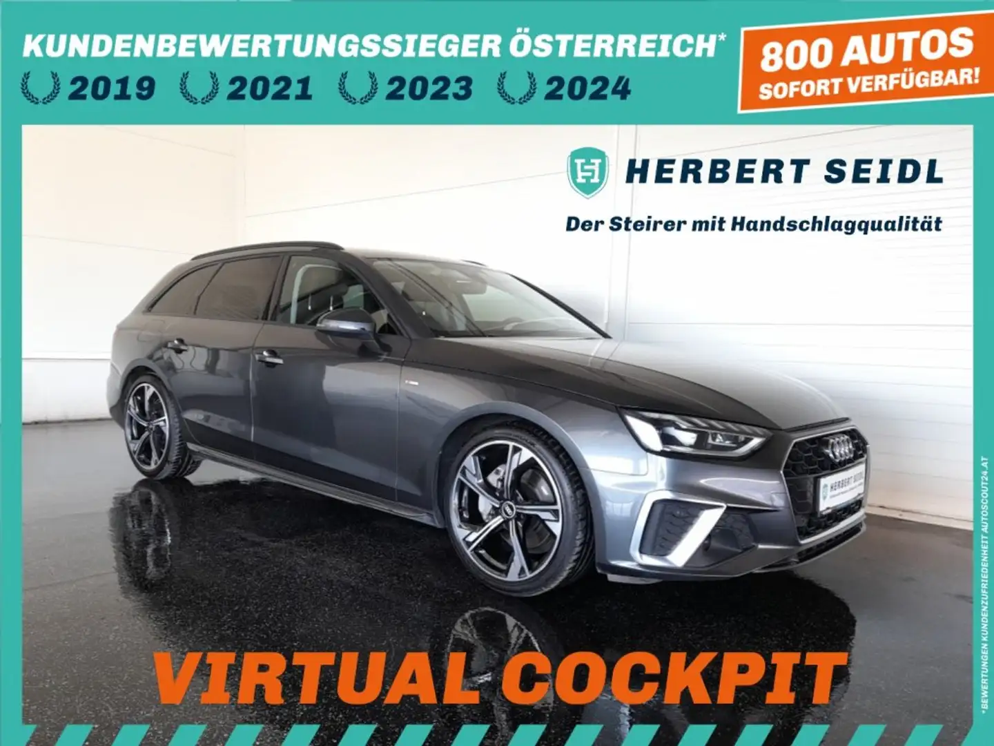 Audi A4 Avant S-LINE 40 TFSI S-tr. *19 ZOLL / VOLL-LED MIT FLA UND DYN BLINKER / VIRTUELL PLUS / NAVI / E-KLAPPE* Grau - 1
