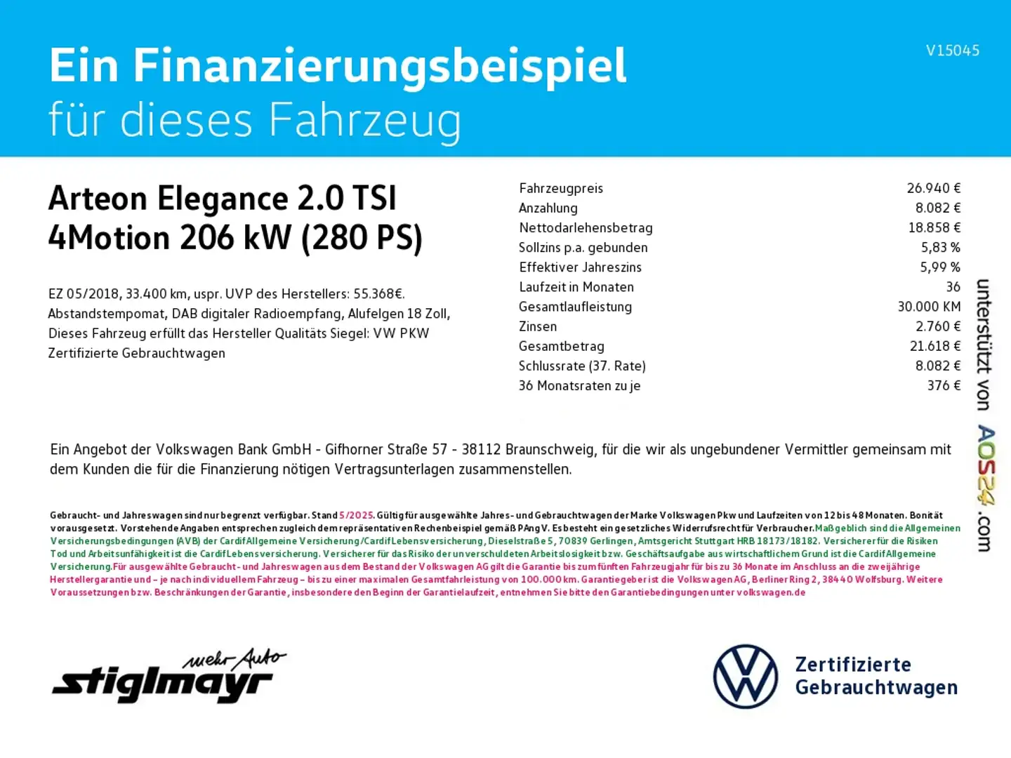 Volkswagen Arteon Elegance 2.0 TSI 4Motion ACC+LED+NAVI Argintiu - 2