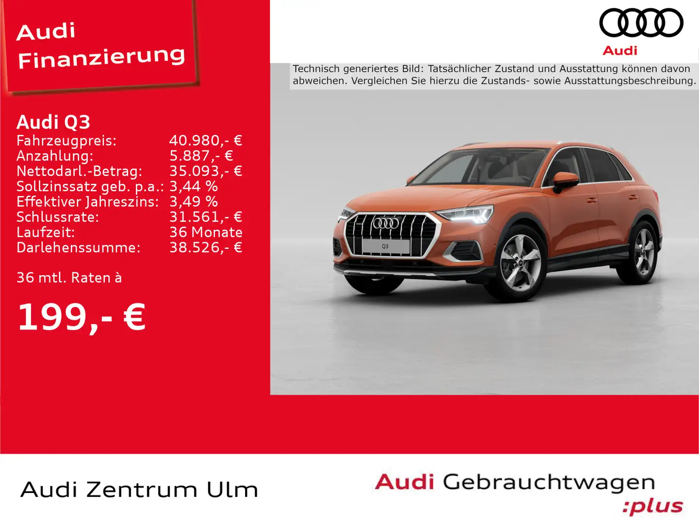 Audi Q3 advanced 40 TFSI qu. AHK NAV+ STDHZG E-KLAPPE Orange - 1