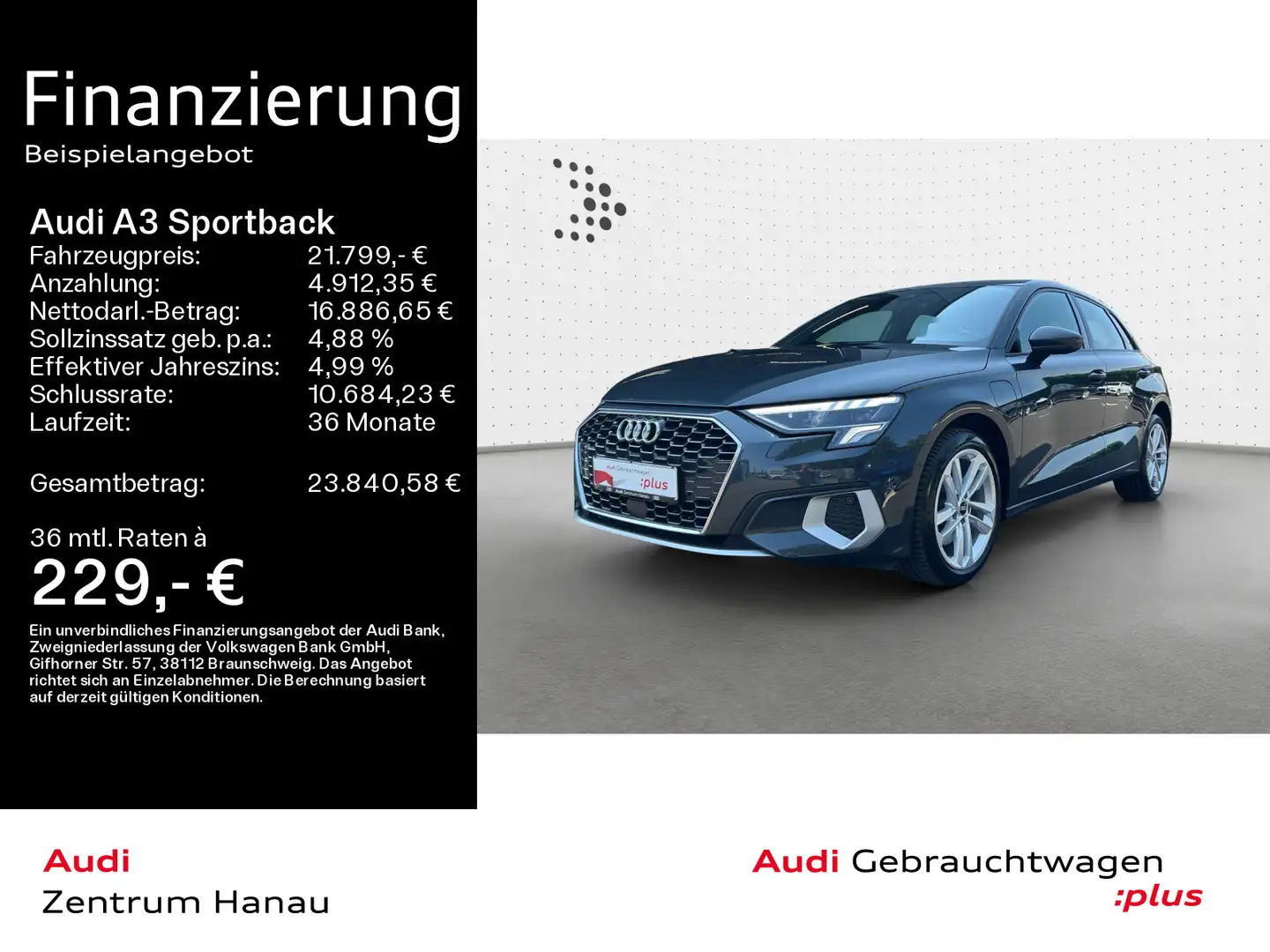 Audi A3 40 TFSIe Stronic ADVANCED *NAV*LED* Grau - 1