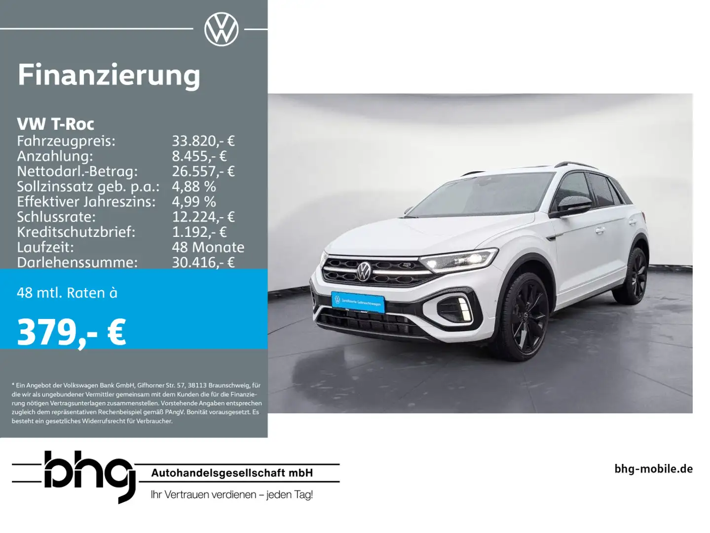 Volkswagen T-Roc 1.5 TSI DSG R-Line AHK Pano beats Navi DAB Blanc - 1